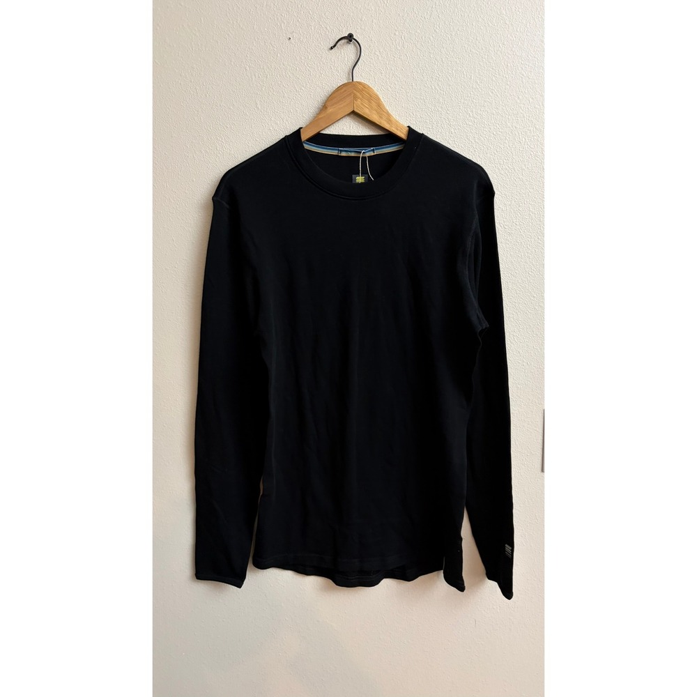 Meriwool Long Sleeve Base Layer Large 250g Midweight Merino Wool Black New